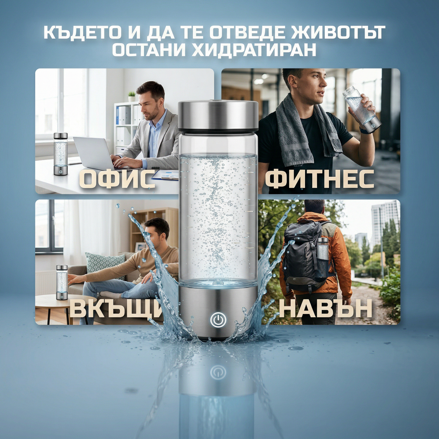 Бутилка, която за 3 минути прави водата „жива” за да се чувстваш 10 години по-млад
