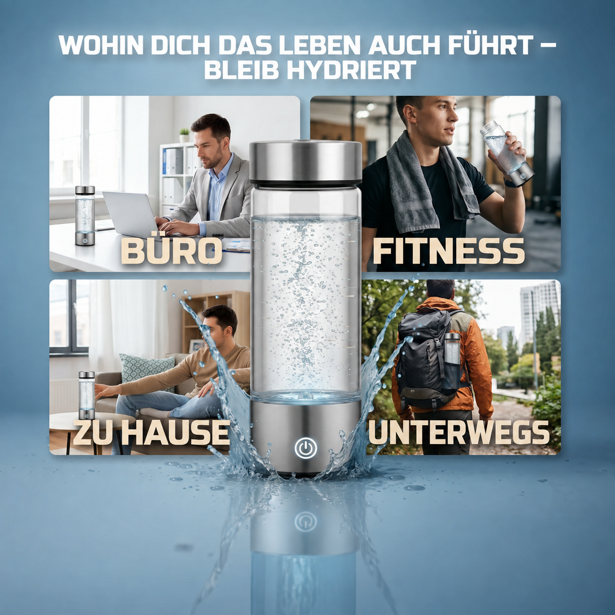 Eine Flasche, die Wasser in 3 Minuten „lebendig“ macht, damit du dich 10 Jahre jünger fühlst